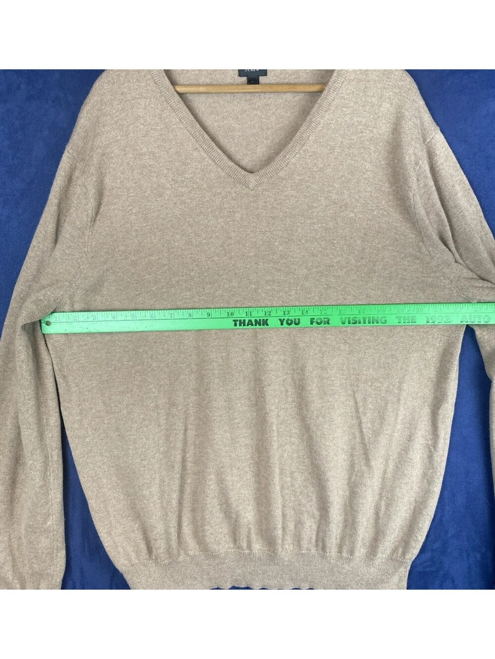 J. Crew Pullover Sweater V Neck Light Brown XL Cotton/Cashemire